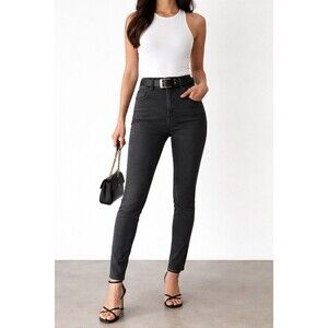 Madewell 9" High Rise Skinny Black Jeans Stretch Womens Size 32x28